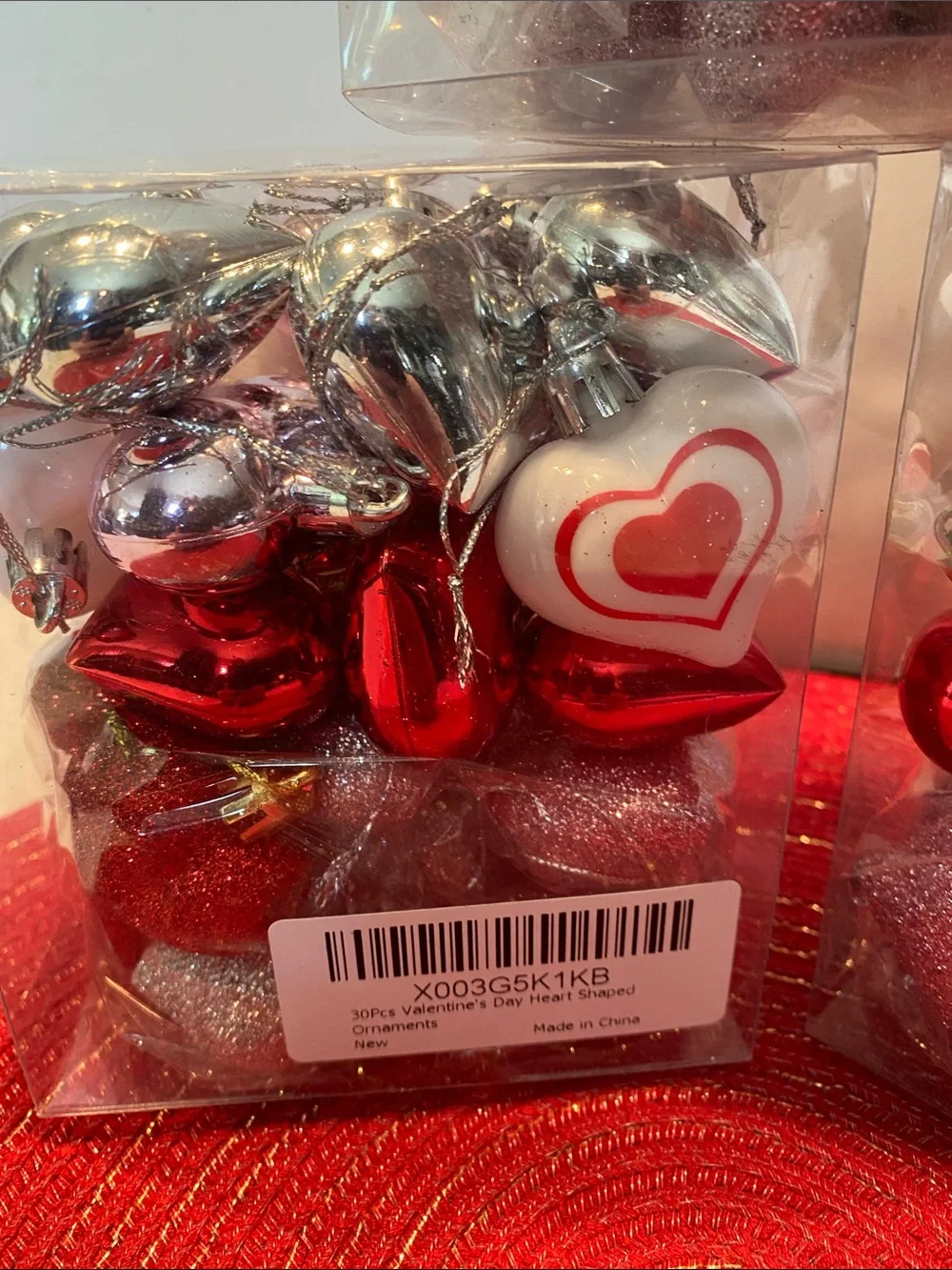 NIP Set of 3 Packages Valentines Day Heart Ornaments